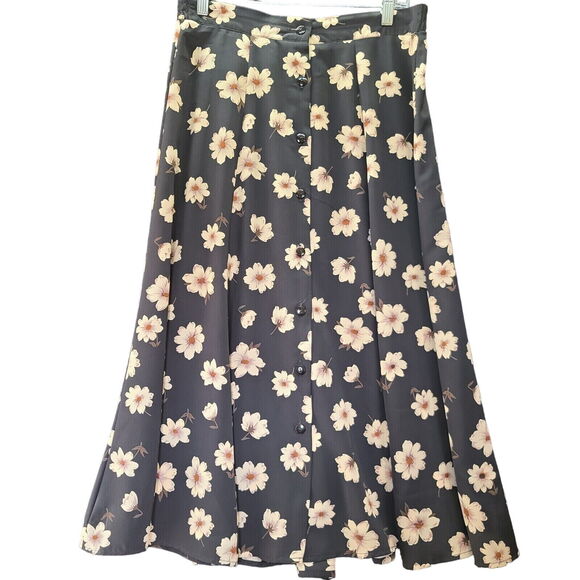 Renee Adams Limited Womens Skirt Multicolor Size Medium 100% Polyester Buttons - Picture 1 of 12